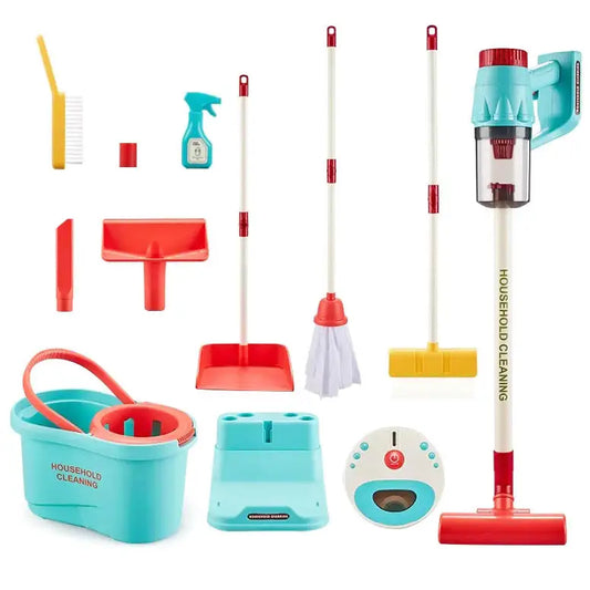 KTX-114579 Kids Detachable Cleaning Toy Set with Multicolor Vacuum Cleaner for Role Play and Housekeeping Fun