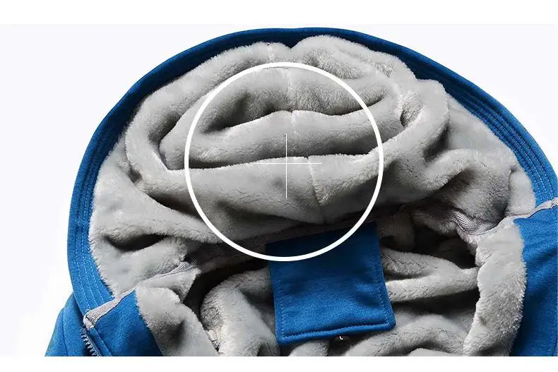 KTX-767507 Men's Jacket Sets Plush Padded Jacket Winter Sports Hoodie With Stand Collar Thick Canvas Material Hooded Baseball Clothing