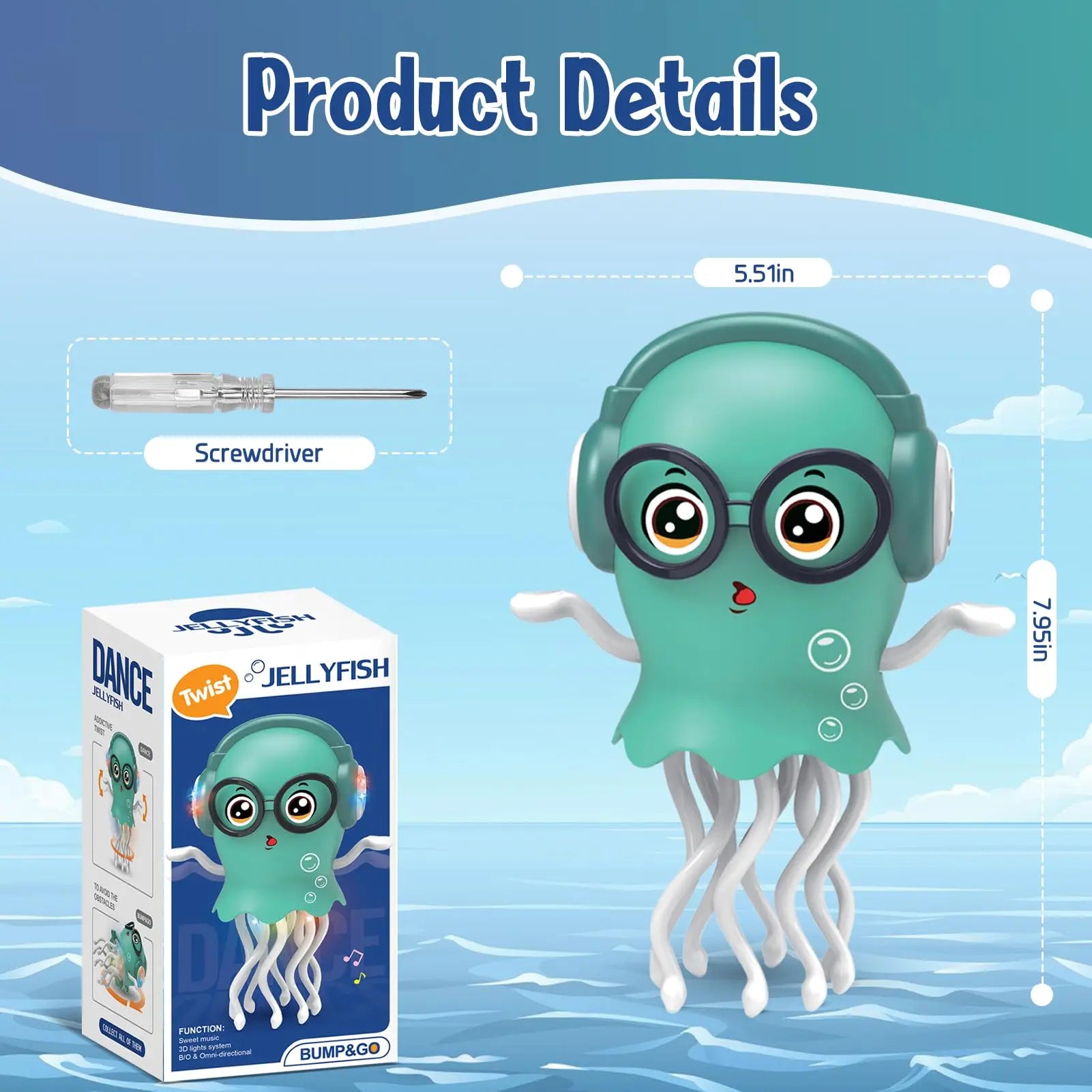 KTX-018579 Dancing Octopus Toy with Auto-Sensing and Obstacle Avoidance for Kids aged 5-7