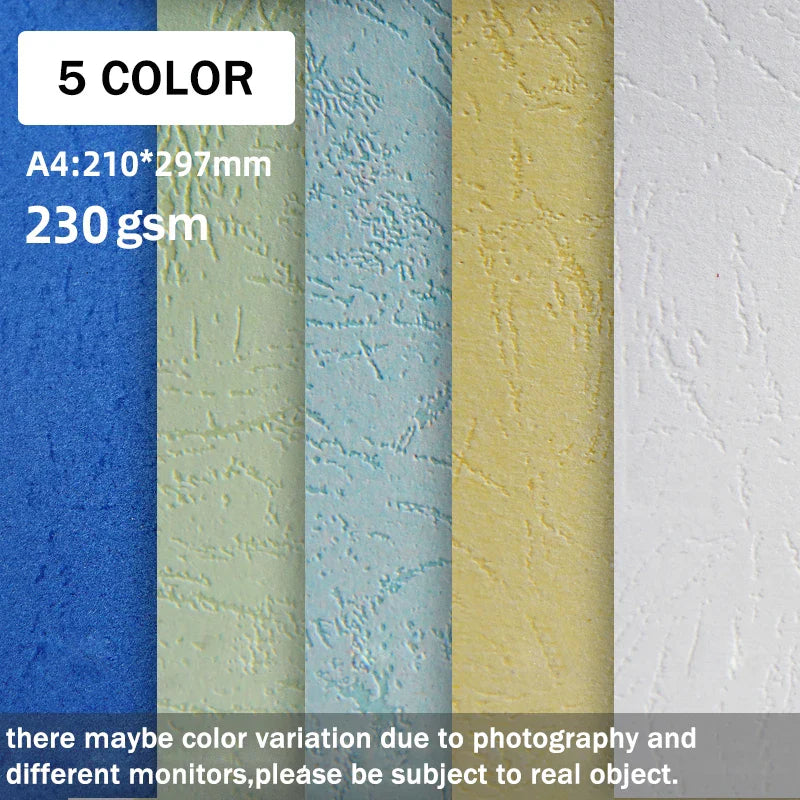 KTX-839699 A4 230gsm Embossed Texture Cardstock Paper in Multiple Colours – 50 Sheets Pack