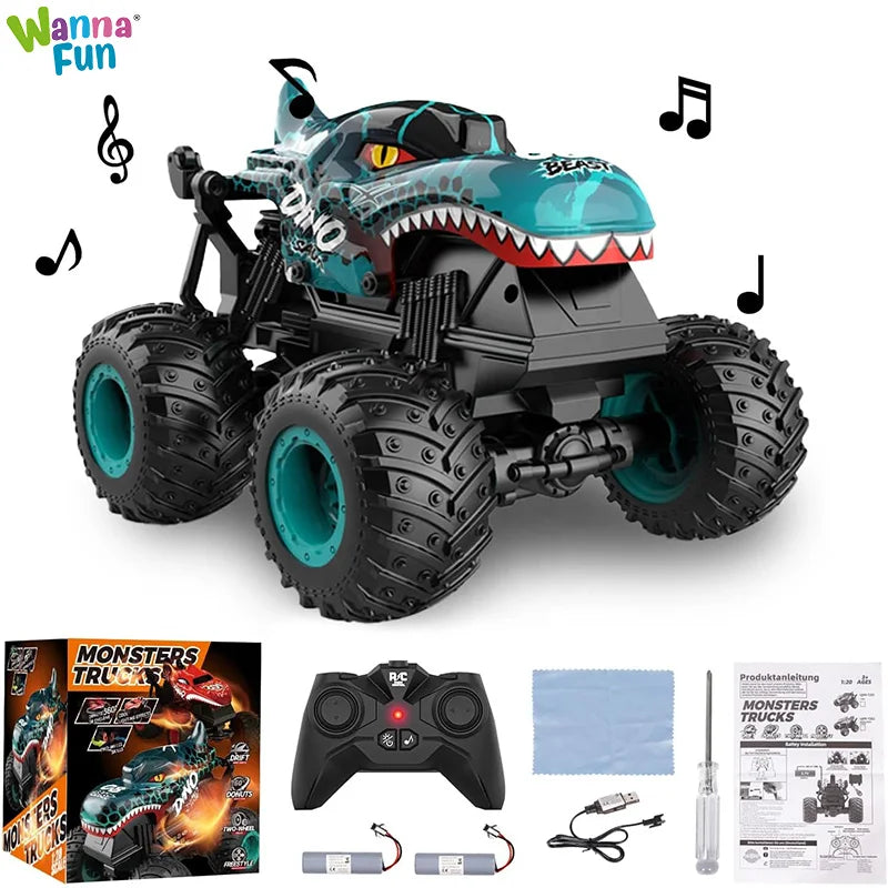 KTX-934931 360° Rotating Remote Control Dinosaur Stunt Truck - 2.4G Electric Crawler for Indoor and Outdoor Play