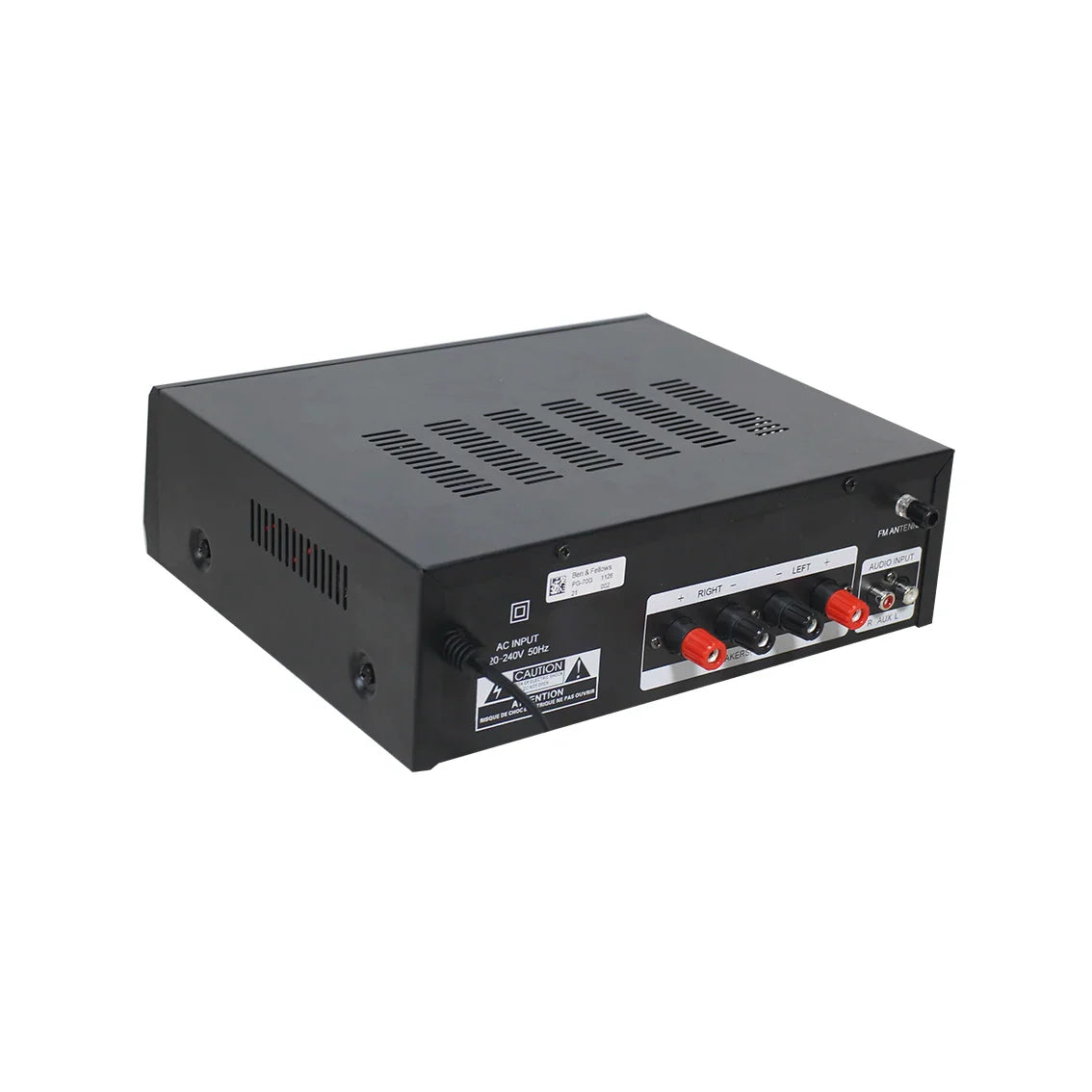 KTX-532499 70W 2-Channel Stereo Bluetooth Amplifier Receiver with FM Radio, Phono, and Coaxial Inputs for Home Audio Systems