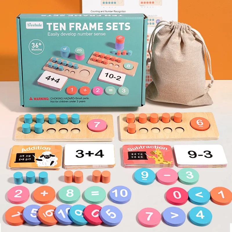 KTX-426067 Wooden Number Cognition Learning Toys for Preschool and Toddlers