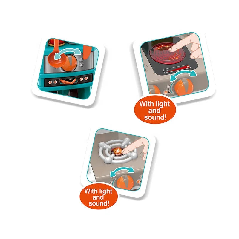 KTX-638867 Realistic Miniature Dollhouse Kitchen Toy Set for Kids, Ages 2-7, Plastic Kitchen Accessories