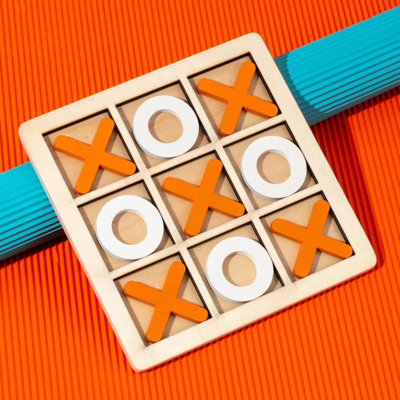KTX-432979 Wooden Tic-Tac-Toe Board Game for Kids - Logical Thinking Training Toy