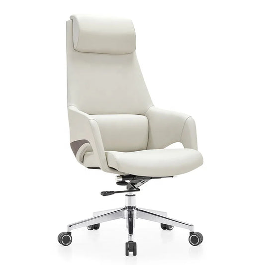 KTX-988307 High Back Ergonomic White Leather Office Executive Chair