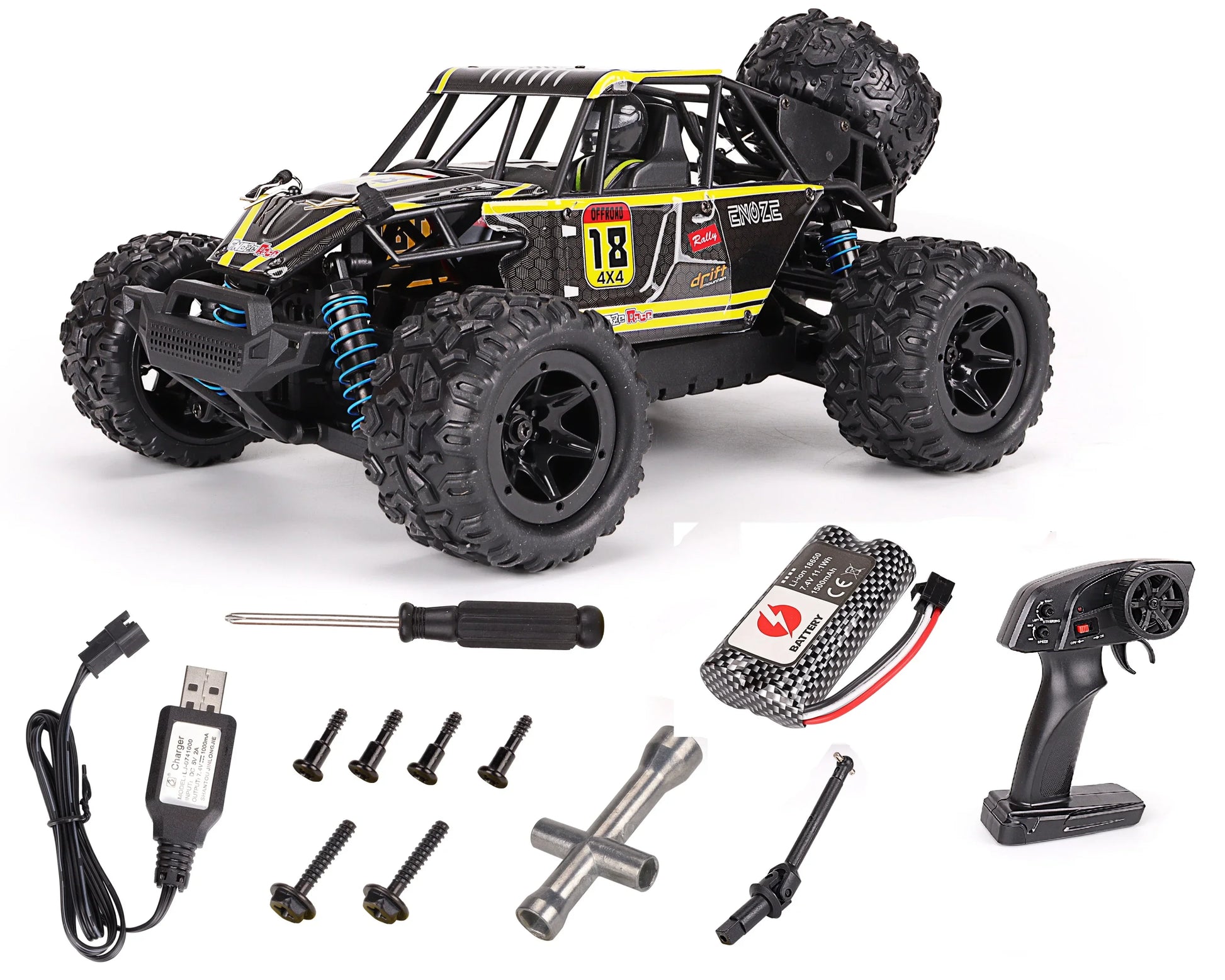 KTX-380179 1:18 Scale Waterproof Remote Control Car with High Speed up to 60km/h, 2.4GHz Control, USB Charging, Indoor/Outdoor Use