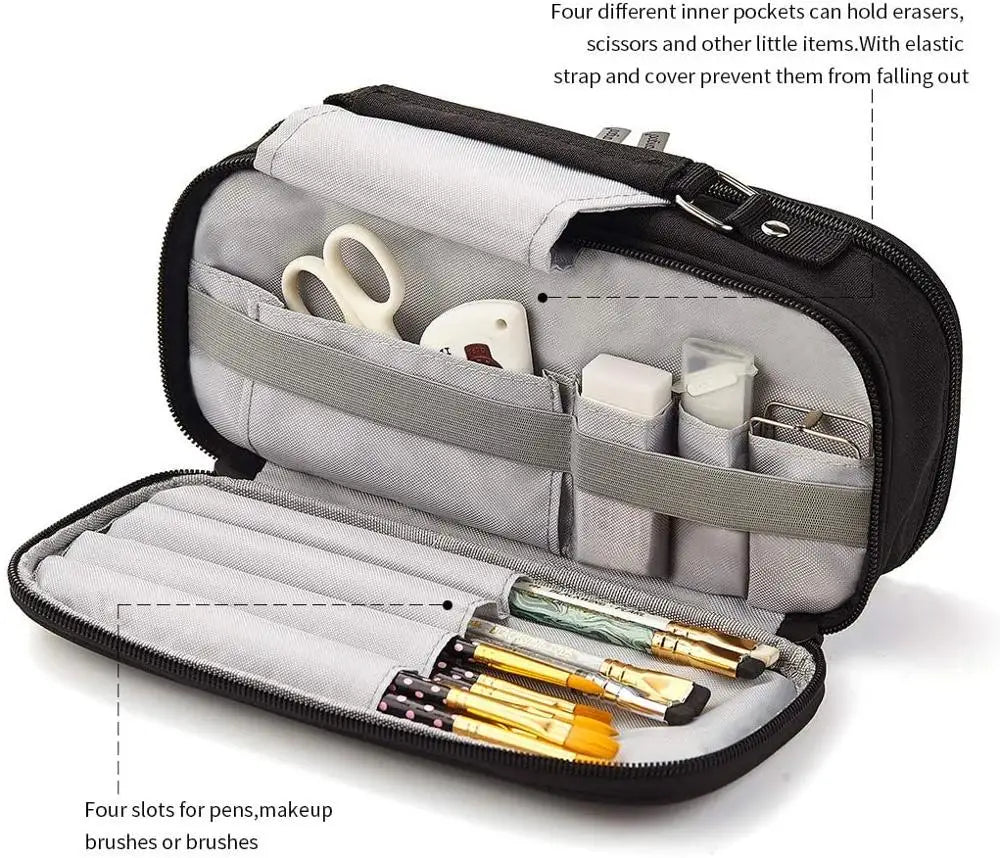 KTX-384083 Custom Multi-Compartment Office Pen Organizer and Pencil Case for School Use