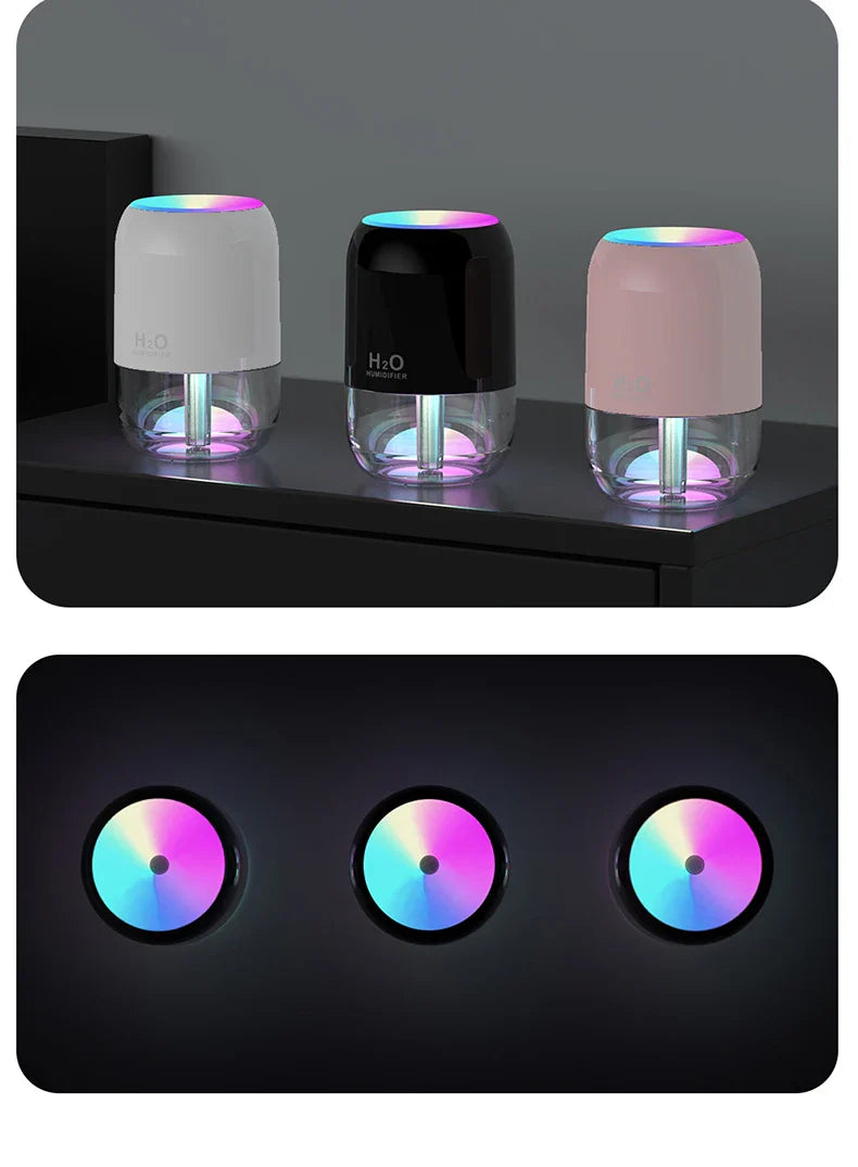 KTX-389907 200ML USB Mini Diffuser Humidifier with Colourful Light and Adjustable Spray Time