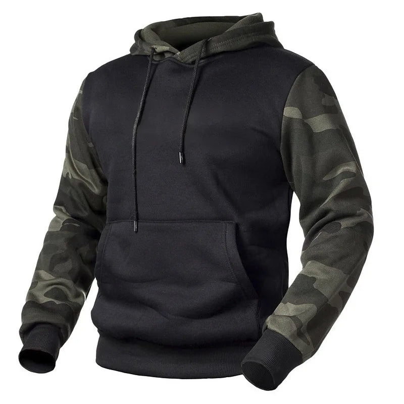 KTX-522323 European American Fashion Brand Men's Long Sleeve Hooded Jacket Autumn Winter Camouflage Sweater Heat Transfer Fleece Hoodie