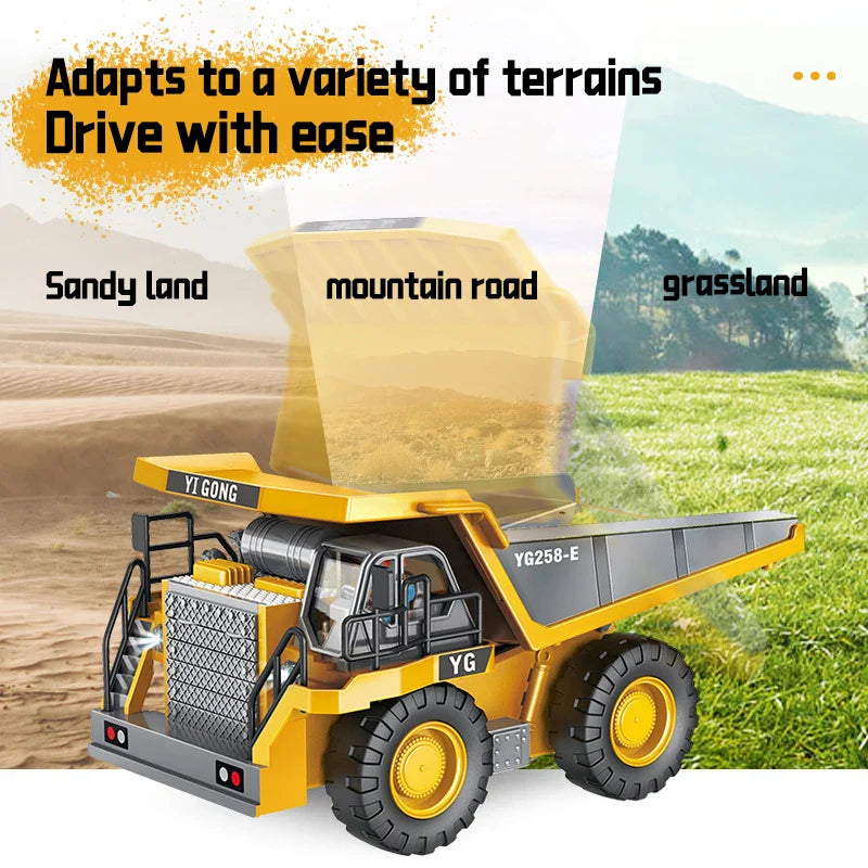 KTX-073683 2.4G Wireless Remote Control Mini Excavator Toy - Metal Engineering Construction Digger Vehicle