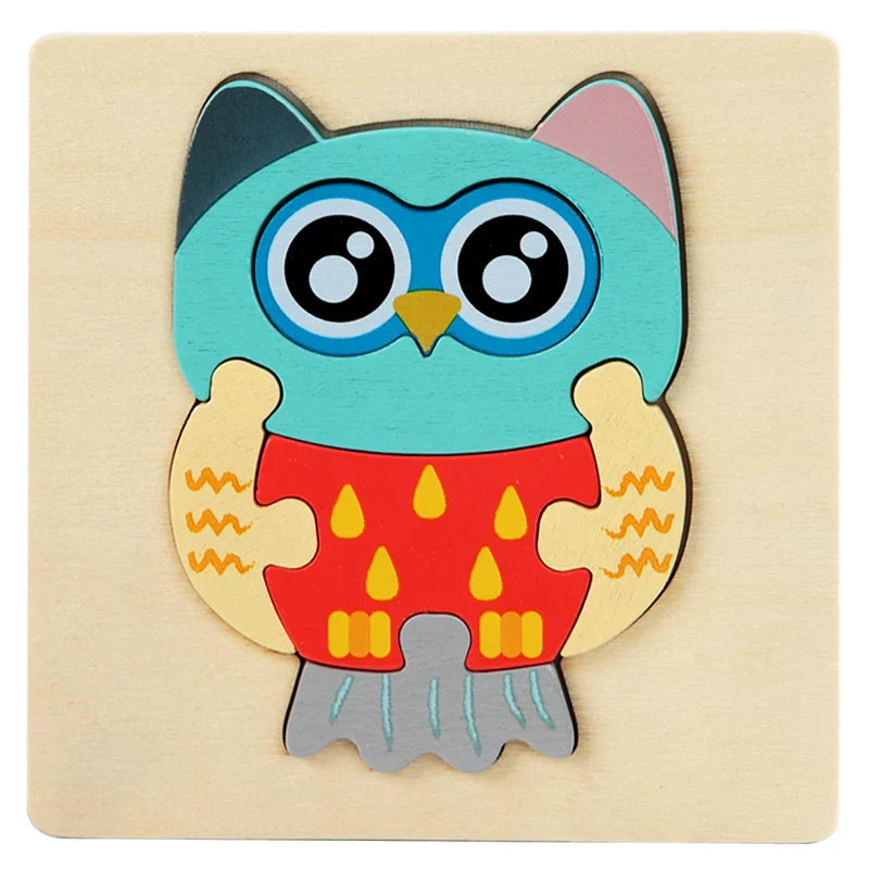 KTX-515475 3D Animal Snap Puzzle Jigsaw Board Toy for Children's Early Learning and Development
