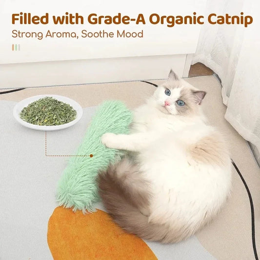 KTX-243347 Soft Catnip Kicker Toys with Crinkle Sound – 3 Pack Interactive Pillows for Indoor Cats