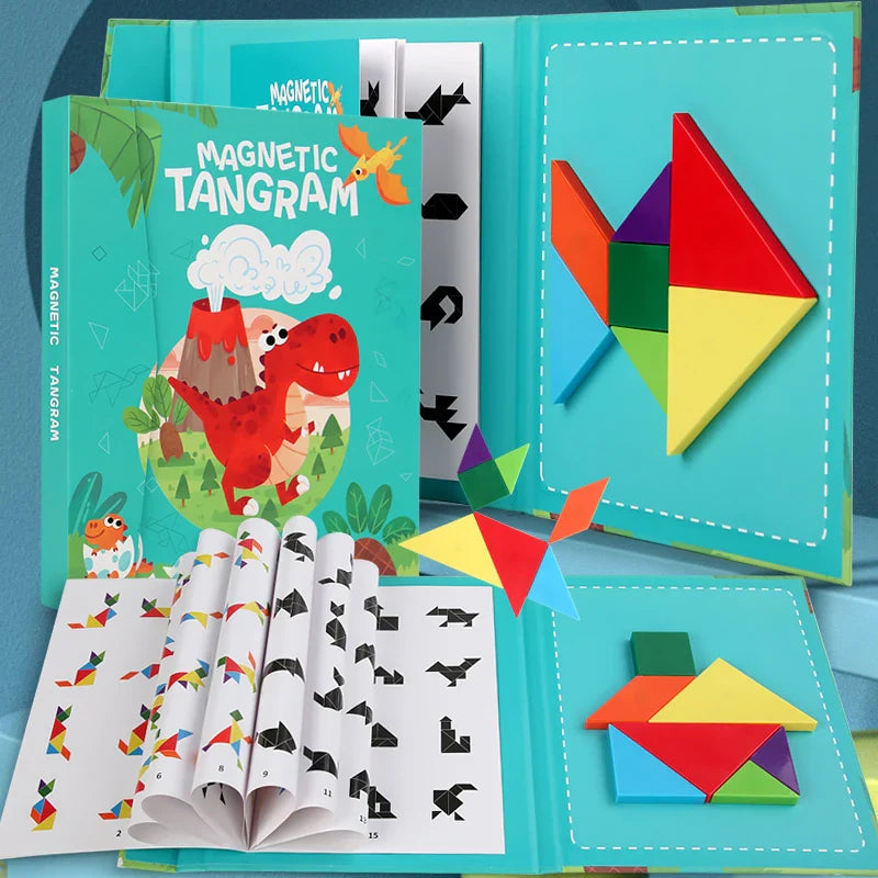 KTX-141203 Montessori Geometry Tangram Paper Puzzle Book for Kids - Educational DIY Learning Toy