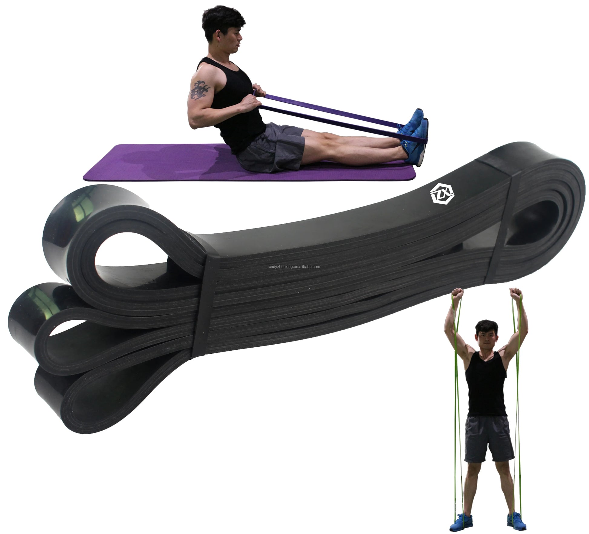 KTX-992915 Custom Resistance Band Set - Elastic Fitness Bands in Red and Black for Pull-Ups
