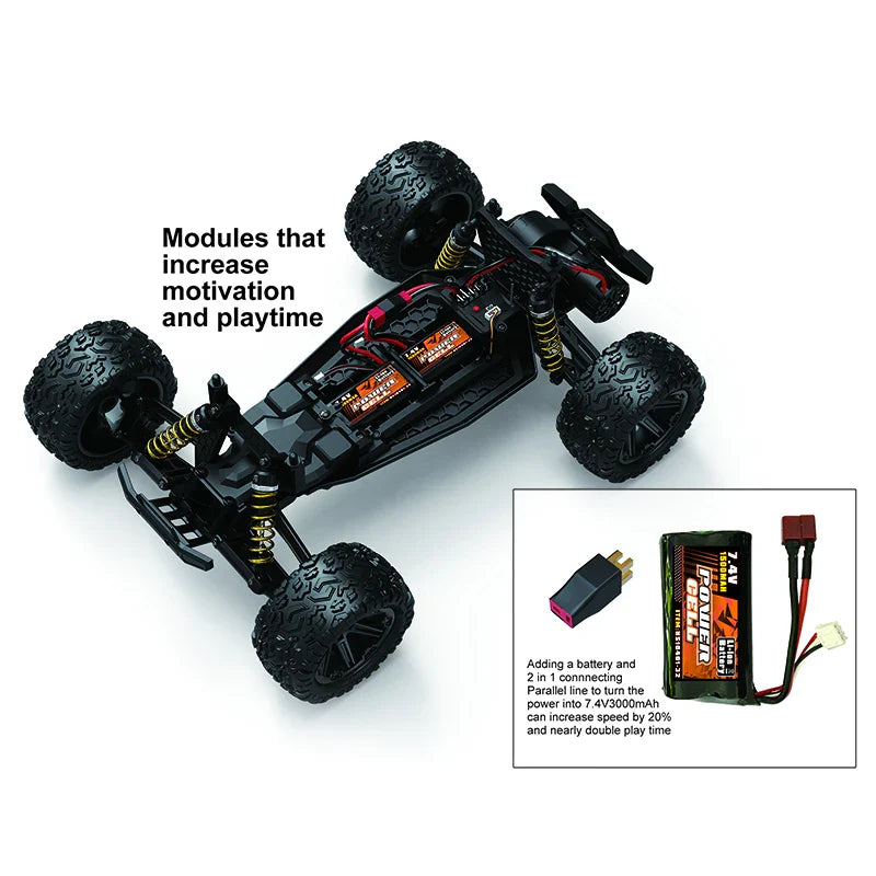 KTX-233299 1:8 RC Off-Road Truck, High-Speed 45 km/h Remote Control Vehicle for All Ages, 4WD, Waterproof Motor