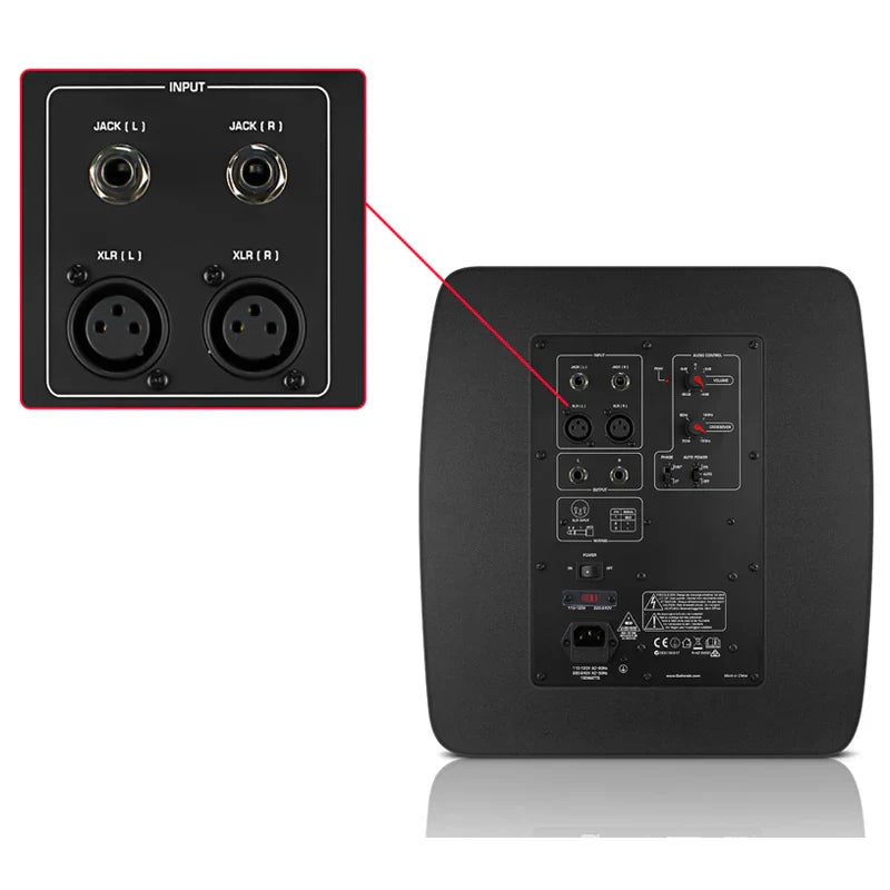 KTX-400915 10 Inch Active Subwoofer with 160W Power Output and Adjustable Controls for Home Theater Systems