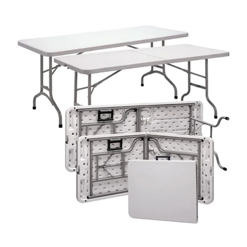 KTX-792851 6ft Rectangular Plastic Foldable Outdoor Table for Camping, BBQ, and Picnics