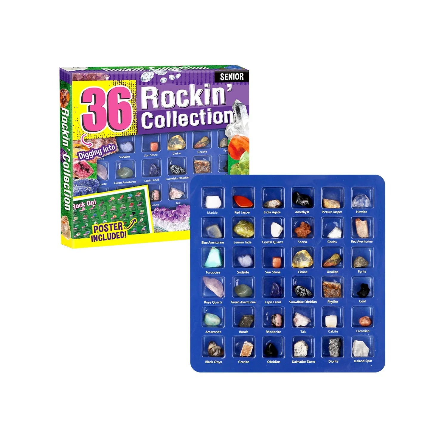 KTX-670099 Eco-Friendly Learning Rock Collection - Collectable Crystal Stones for Educational Use