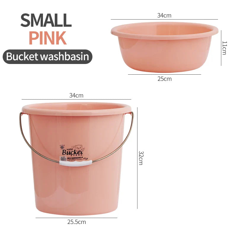 KTX-857939 Round PP Plastic Bucket with Lid for Bathroom and Washroom Use