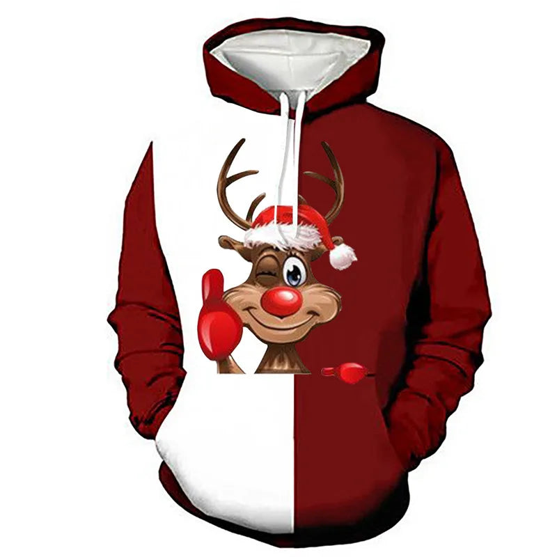 KTX-751699 Men's Christmas Sweatshirt Christmas New Christmas Deer Mens Crew Neck Digital Printing Couple Dress Pullover Sweater