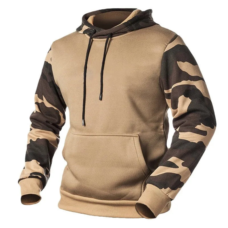 KTX-522323 European American Fashion Brand Men's Long Sleeve Hooded Jacket Autumn Winter Camouflage Sweater Heat Transfer Fleece Hoodie