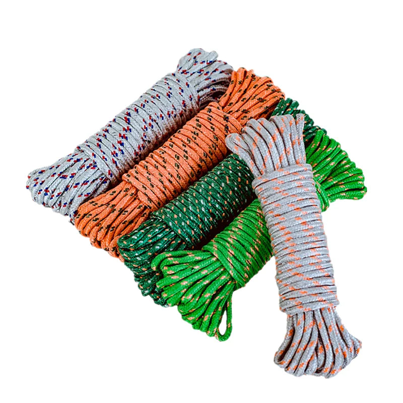 KTX-731923 6mm Durable Lightweight Braided Rope for Outdoor Camping - Eco-Friendly Polyester, Various Colours Available