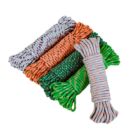 KTX-731923 6mm Durable Lightweight Braided Rope for Outdoor Camping - Eco-Friendly Polyester, Various Colours Available