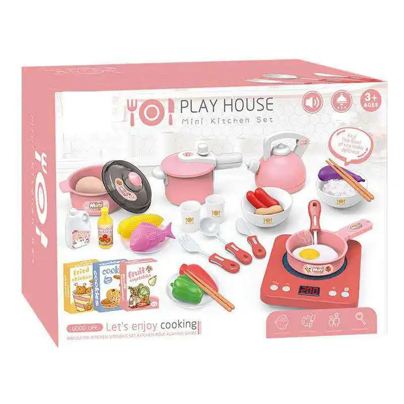 KTX-737171 Pretend Play Cooking Kitchen Toy Set for Kids Ages 2-13, Plastic Cooking Tools and Accessories