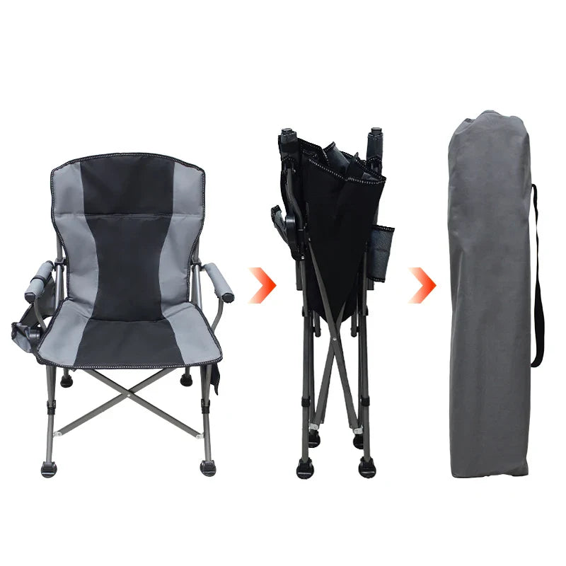 KTX-535315 Portable Heated Outdoor Folding Bean Bag Chair for Camping, Fishing, and Stadium Use