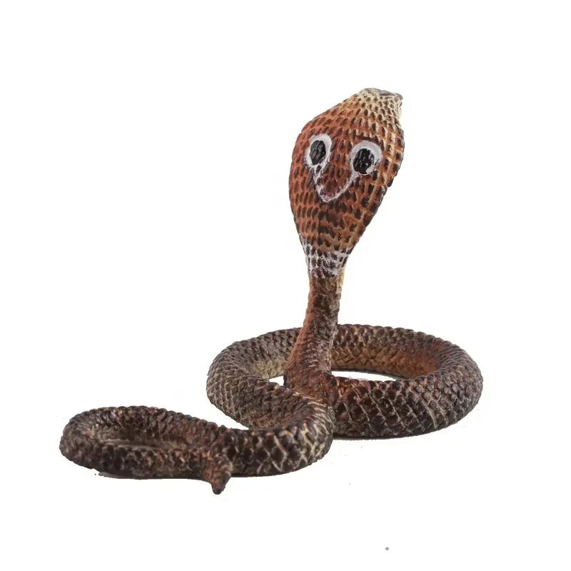 KTX-359763 Realistic Plastic Naja Snake Toy for Ages 5-13, Hand-Made in Guangdong, 4.5 x 7 x 4.5 CM
