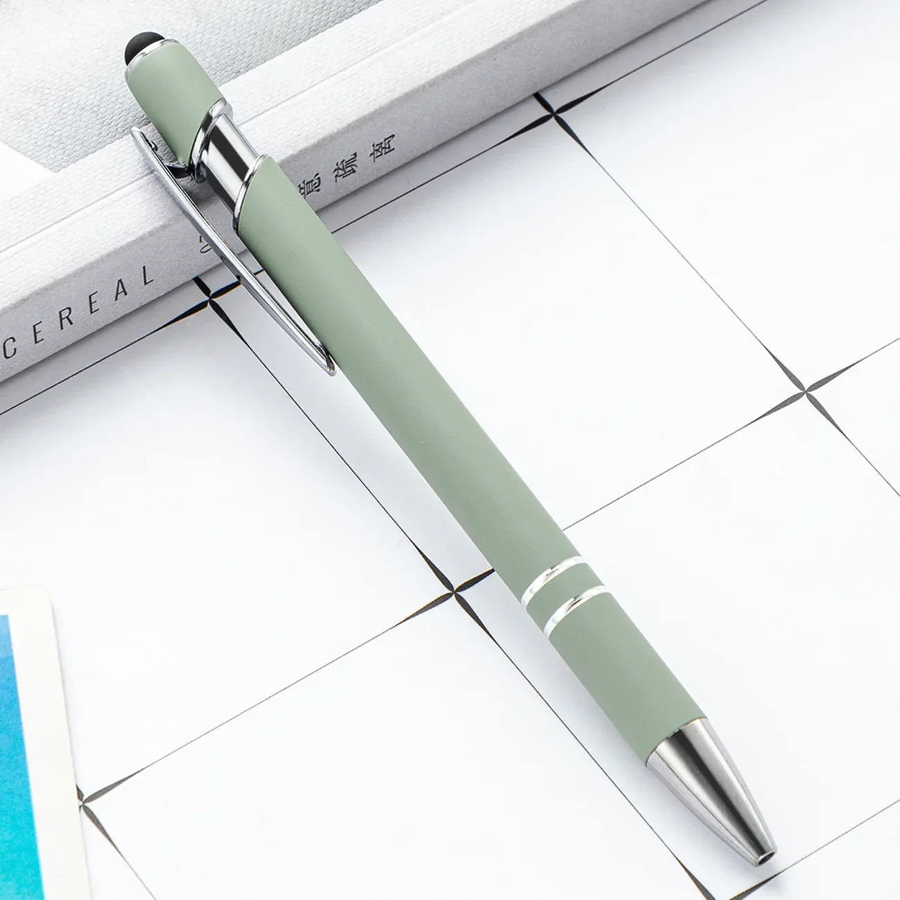 KTX-585299 Multifunctional Metal Ball Stylus Soft Touch Screen Pen 2 in 1 with Custom Logo Options