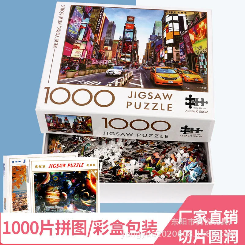 KTX-514323 Custom 1000 Piece Jigsaw Puzzle Featuring Famous Painting Scenery for Educational Decompression Activities