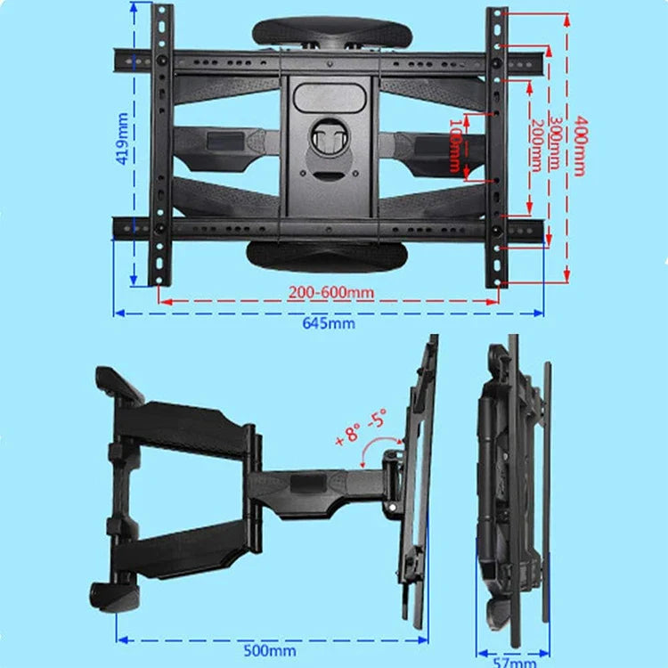 KTX-157395 Adjustable Wall-Mounted TV Bracket with Articulating Dual Arms for 40-75 inch Screens