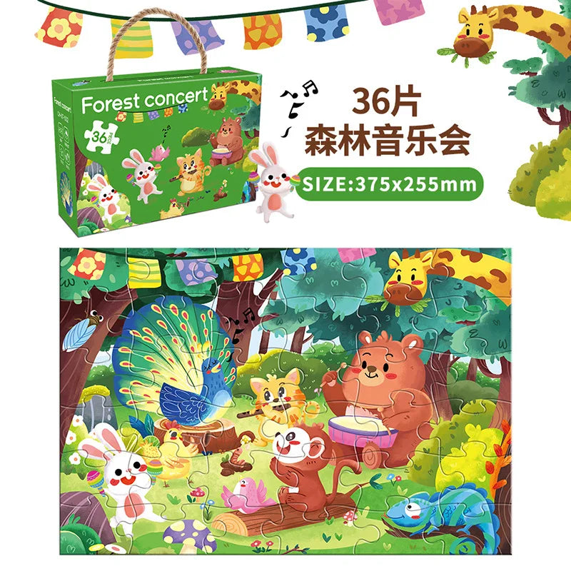 KTX-857811 Custom Round Cardboard Jigsaw Puzzles for Kids - Available in 48, 50, or 100 Pieces