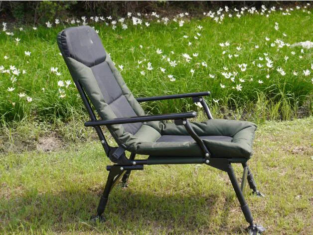 KTX-322899 Folding Fishing Chair with Metal Iron Frame and Solid Wood Seat for Outdoor Camping and Garden Use