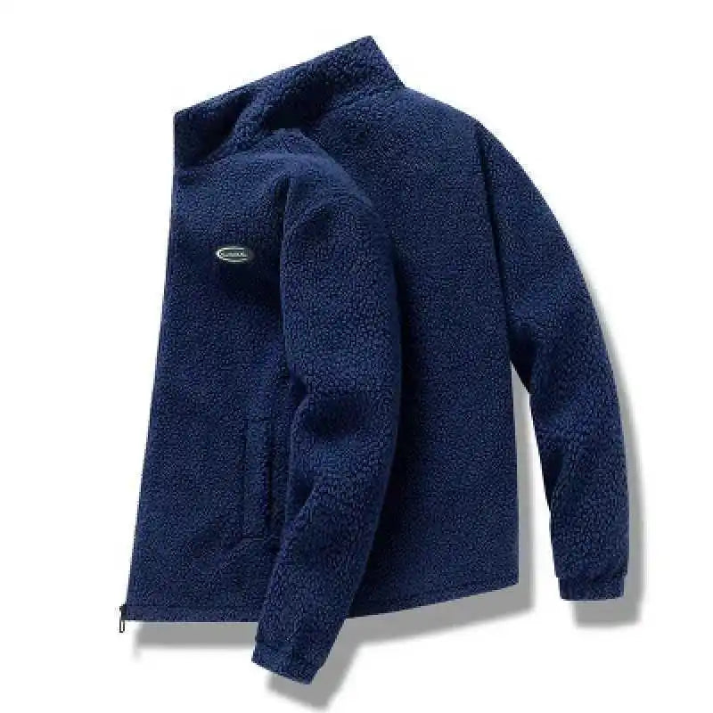 KTX-996883 Jacket for Men Winter Sporty Puffer Style Thickened Cotton Lamb Trend Granular Velvet Stand Collar Coats Jacket Custom