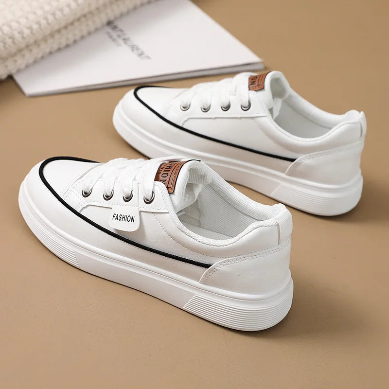 KTX-311059 YQ30 Summer New Casual Little White Shoes Leather Elevated Thin Sole Durable Versatile Board Shoes