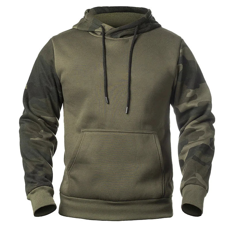 KTX-522323 European American Fashion Brand Men's Long Sleeve Hooded Jacket Autumn Winter Camouflage Sweater Heat Transfer Fleece Hoodie