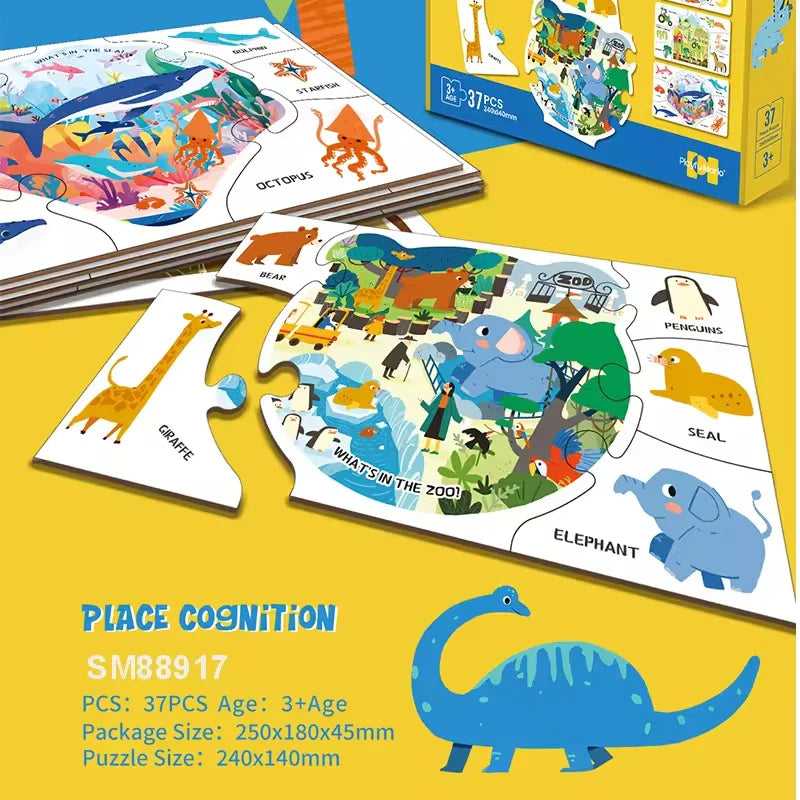 KTX-741779 3D Jigsaw Puzzle Music Box DIY Educational Toy for Children, Cognitive Development