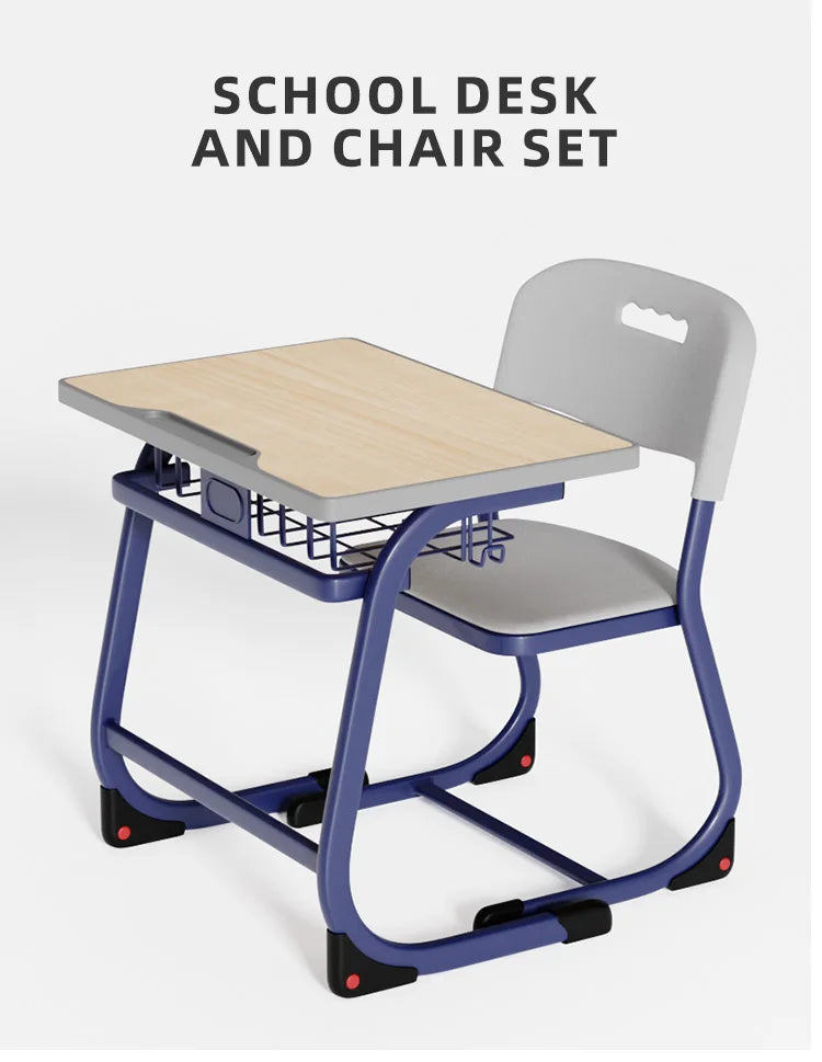 KTX-418003 Modern Steel Student Desk and Chair Set for Classroom and Home Office Use