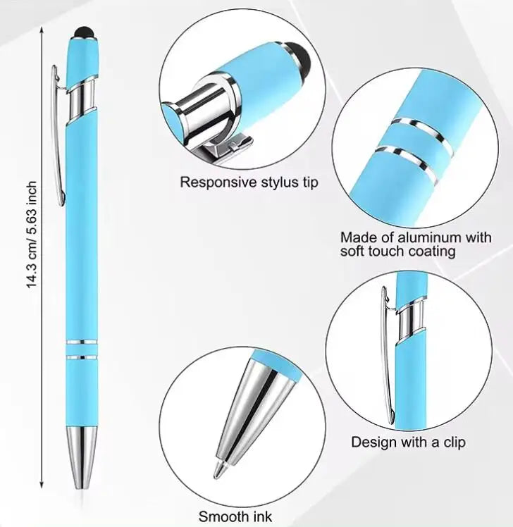 KTX-324307 2 in 1 Multifunctional Stylus and Metal Ballpoint Pen with Custom Logo, Soft Touch Rubber Body, Rose Gold Finish