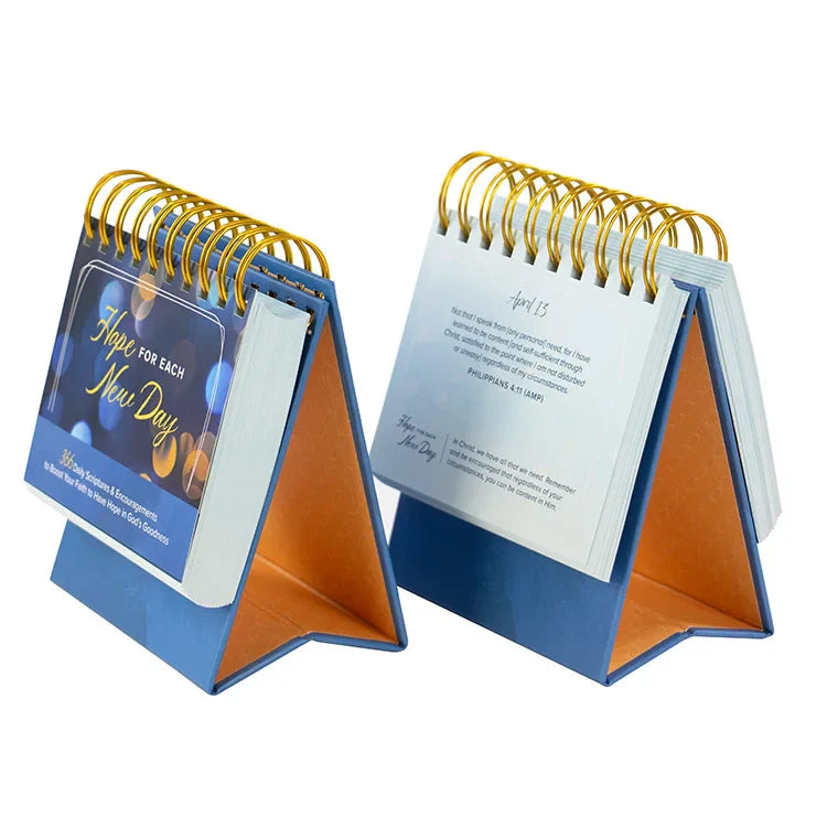 KTX-377491 Custom Printed Desk Calendar 2025 with Flip Design and Coil Binding