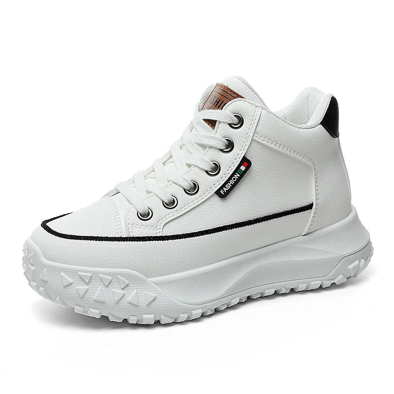 KTX-835347 Y5B08 New Simple Autumn Mid Top Fashion Versatile Elevated Thick Sole Sports Casual Anti slip Breathable Board Shoes