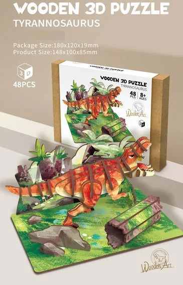 KTX-855891 Wooden 3D Insect Puzzle Set - Butterfly and Bee Models for Kids Educational Fun