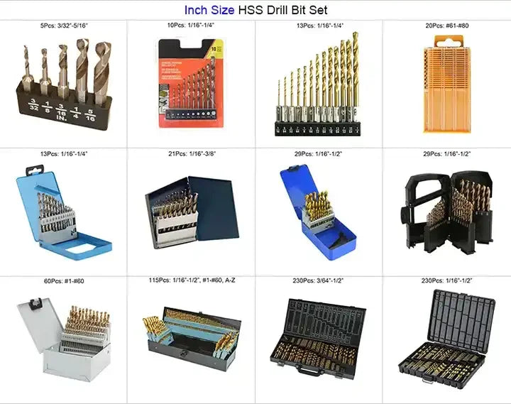 KTX-985171 246-Piece Metric HSS Twist Drill Bit Set for Wood, Metal, Cement and Screw Driving in Carry Case