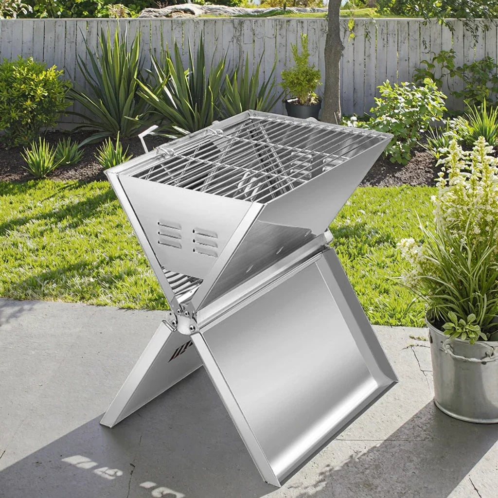 KTX-596883 Stainless Steel Portable Indoor Barbecue Grill for 2-3 Persons with Tube Burners