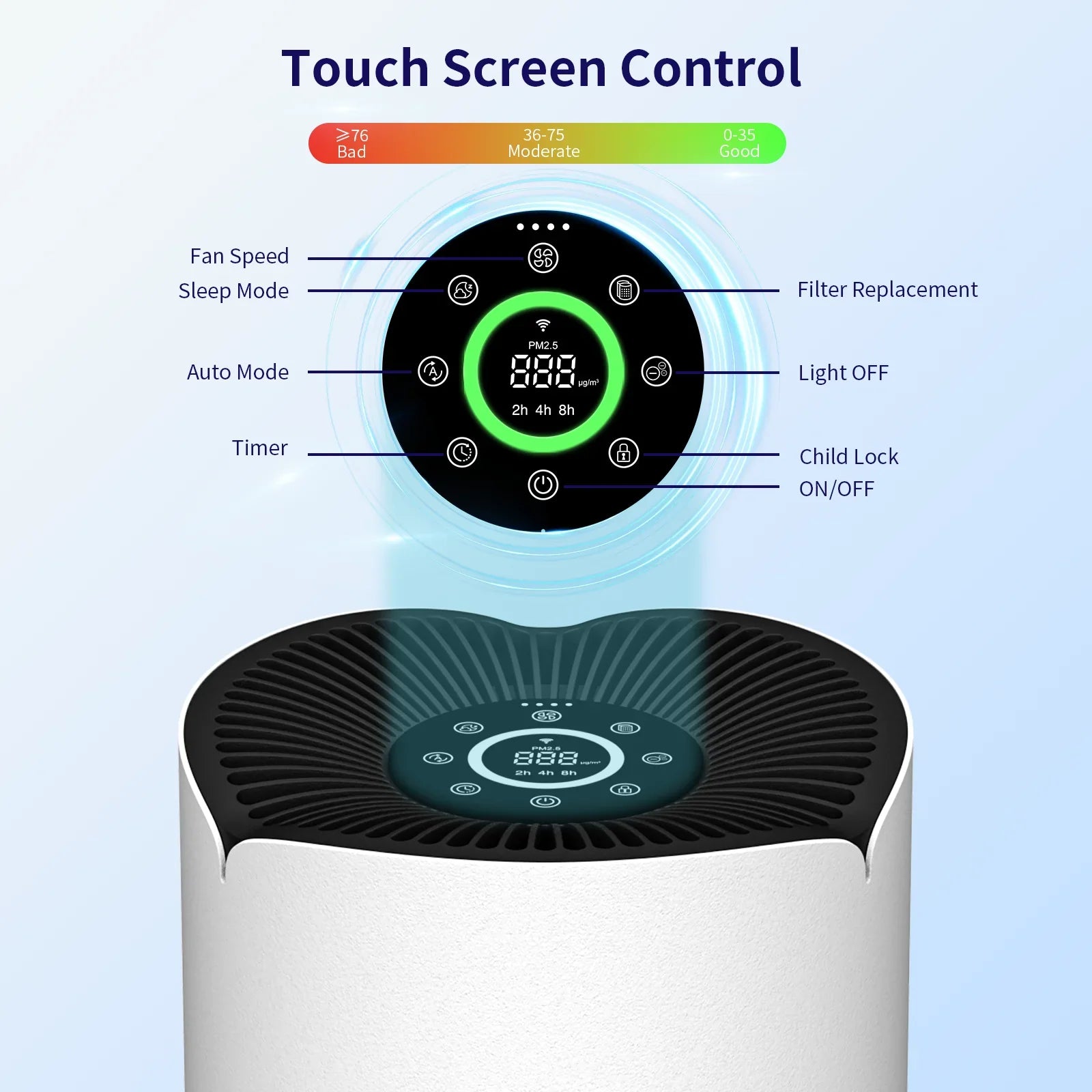 KTX-766163 Smart WiFi Electric Air Purifier for Home Use