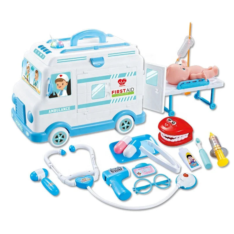 KTX-868243 Doctor Toy Set with Ambulance Car and Medical Kit for Role Play and Imaginative Play