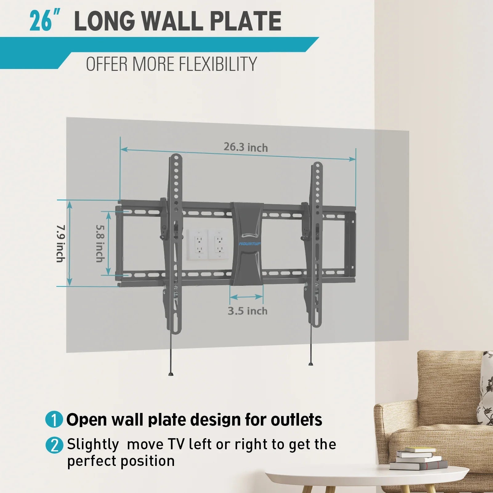 KTX-928019 Tilting TV Wall Mount Bracket for VESA 600x400 with UL Safety Certification